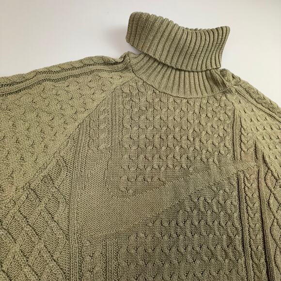 Nike Life Olive Cable Knit Oversized Turtleneck Sweater Men’s Small - Picture 1 of 6